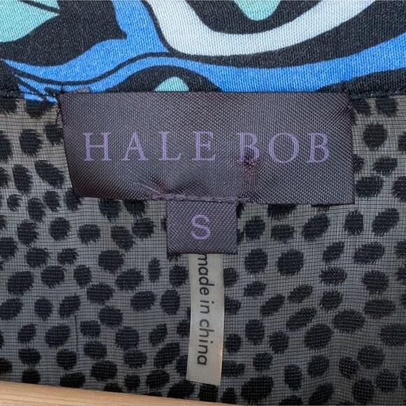 Hale Bob Velvet Burnout Top Black Blue Small - Picture 3 of 13
